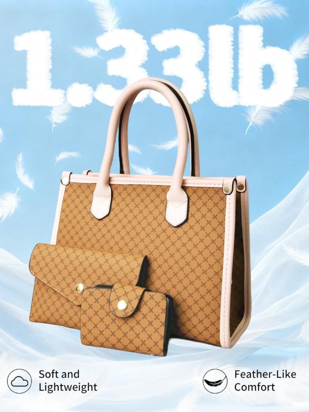 3pcs Purses and Handbags Set for Women, Top Handle Satchel Purse, Satchel Should - Picture 7 of 7